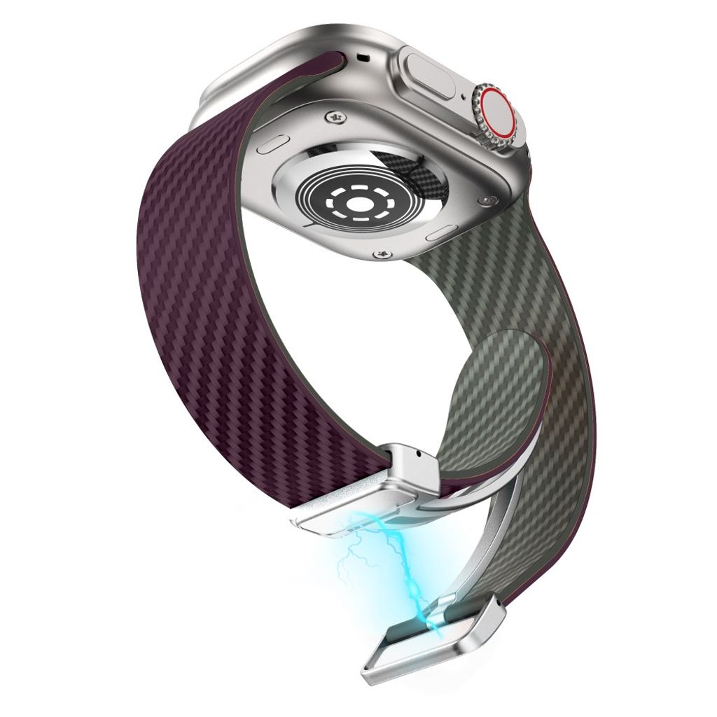 Apple Watch 42 / 41/ 40 / 38mm Klockarmband kolfibertextur - Lila