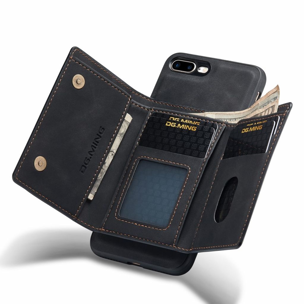 DG.MING iPhone 7 Plus / 8 Plus Cover med Pung - Sort