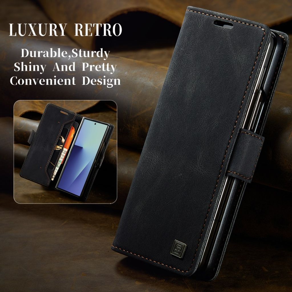 AUTSPACE Samsung Galaxy Z Fold8 Ultra Flip Cover med RFID blokering - Sort