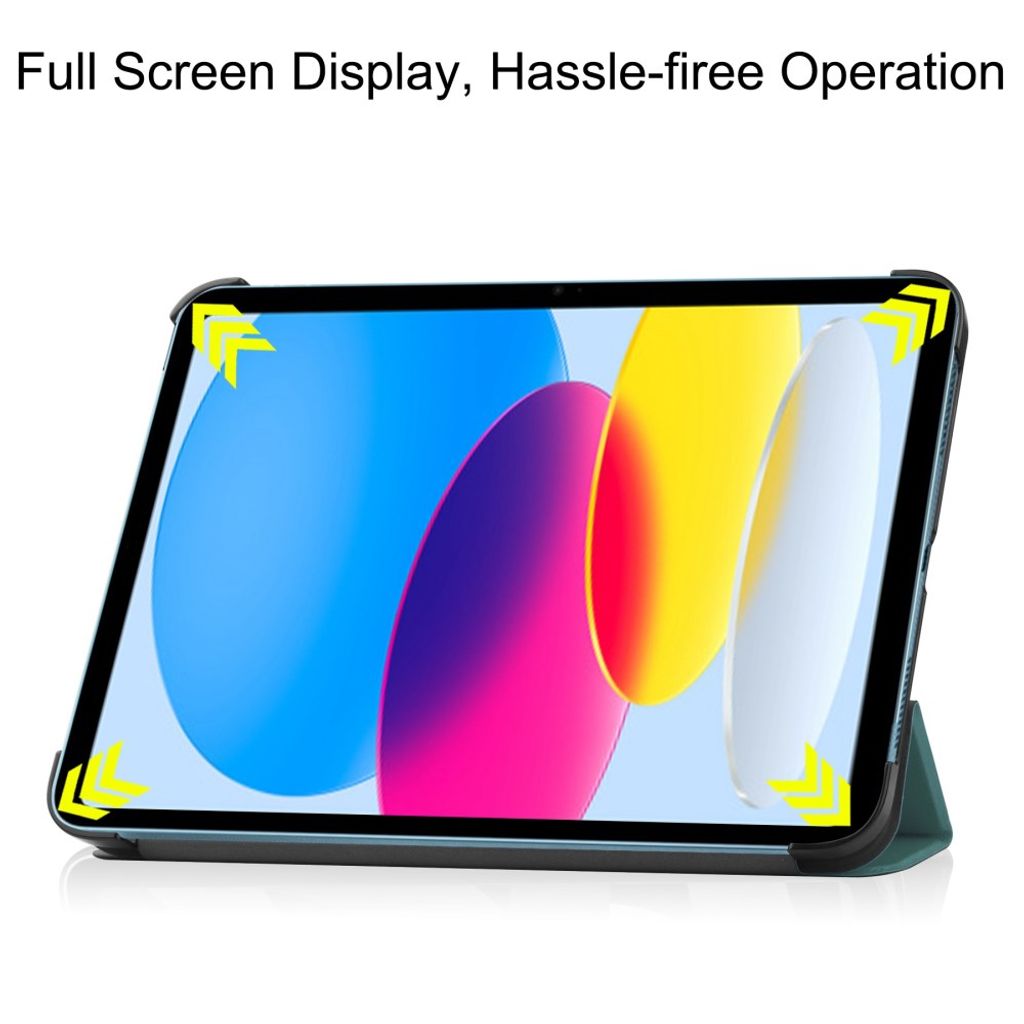 iPad A16 11" 2025/10.9" 2024 Tri-fold flip cover i kunstlæder - Grøn