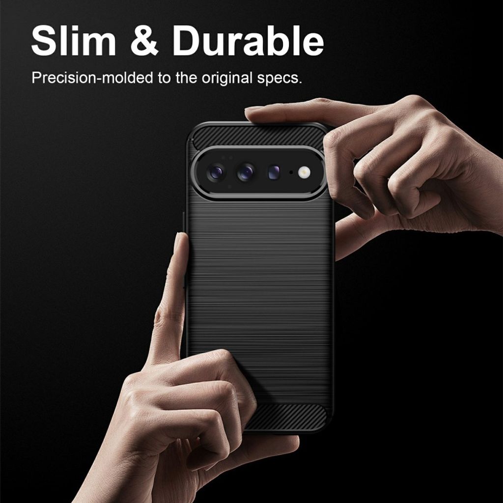 Google Pixel 11 Pro XL TPU deksel i karbonfibertekstur - Svart