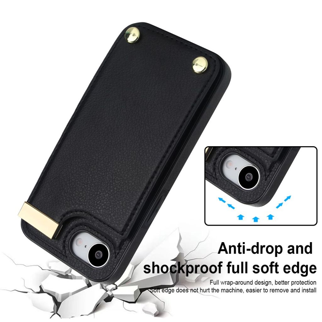 iPhone 16e Case with Card Holder - Black
