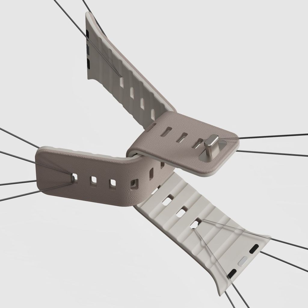 Apple Watch 42/41/40/38mm Klockarmband i texturerat silikon - Grå/Vit