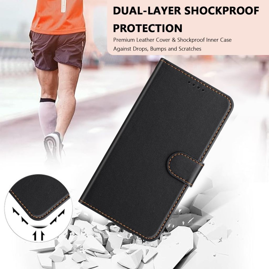 iPhone 18 Pro/17 Pro Lompakkokotelo PU nahka - Musta