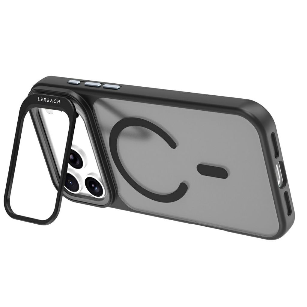 LEREACH iPhone 18 Pro Max/17 Pro Max MagSafe Kuori jalustalla - Musta