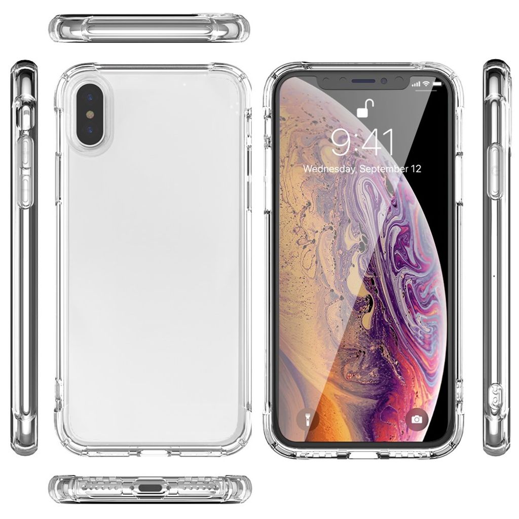 iPhone X/XS Deksel Støtsikker TPU Air Cushion - Gjennomsiktig