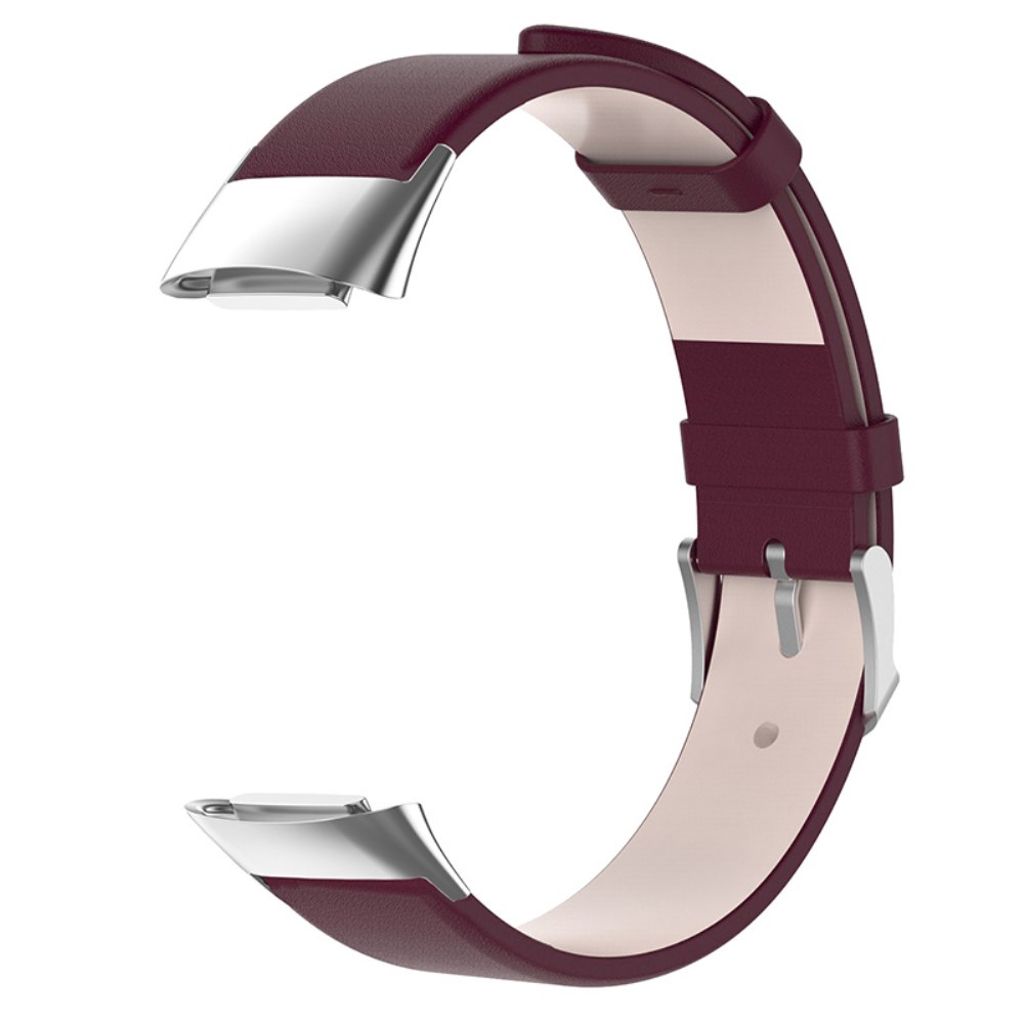 Fitbit Charge 6/5 Kellonranneke, Nahkaa - Punainen