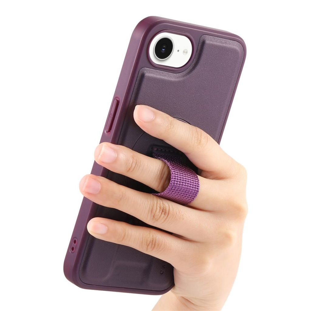 CASENEO iPhone 16e Magnetic Wallet Cover RFID Blocking – Purple
