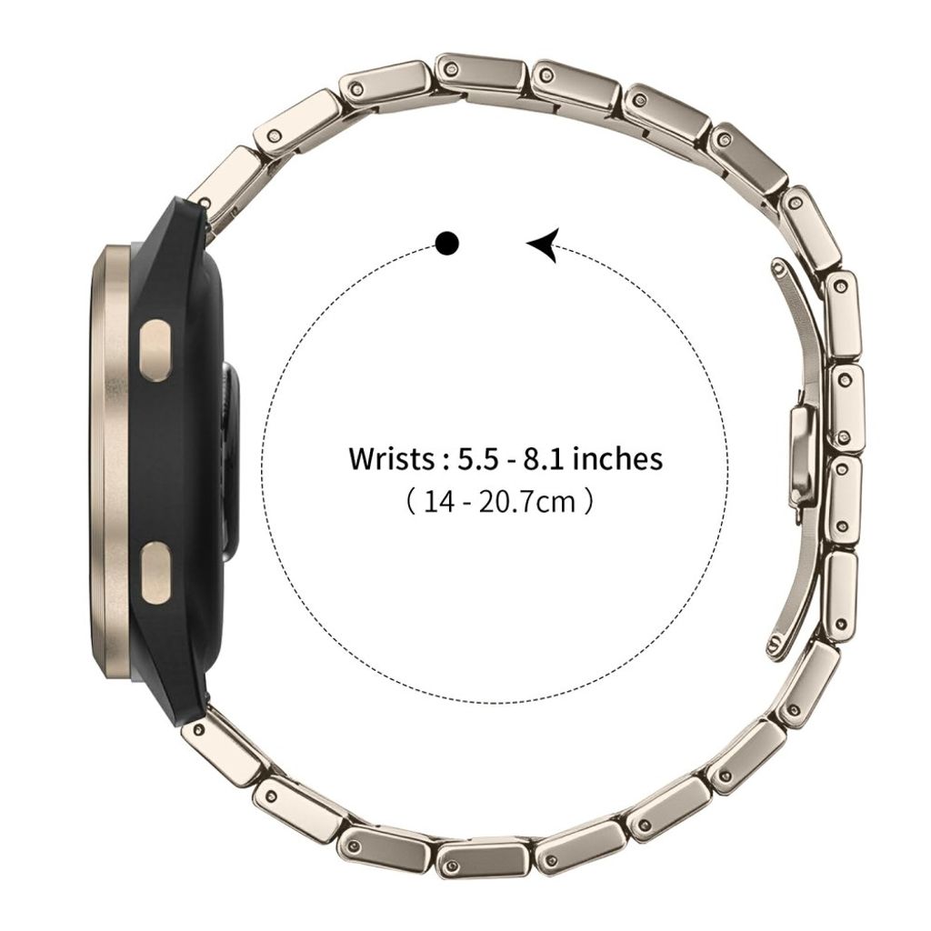 Garmin Forerunner 265S Rustfri Stål Urrem Sommerfuglespænde - Sølv