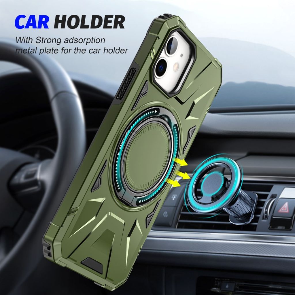 iPhone 11 Kuori Jalusta - Tummanvihreä