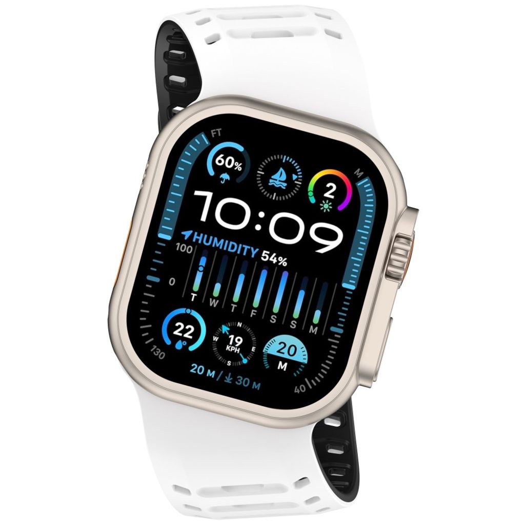 Apple Watch 49/46/44/42mm Klockarmband i Silikon Magnetisk - Vit/Svart
