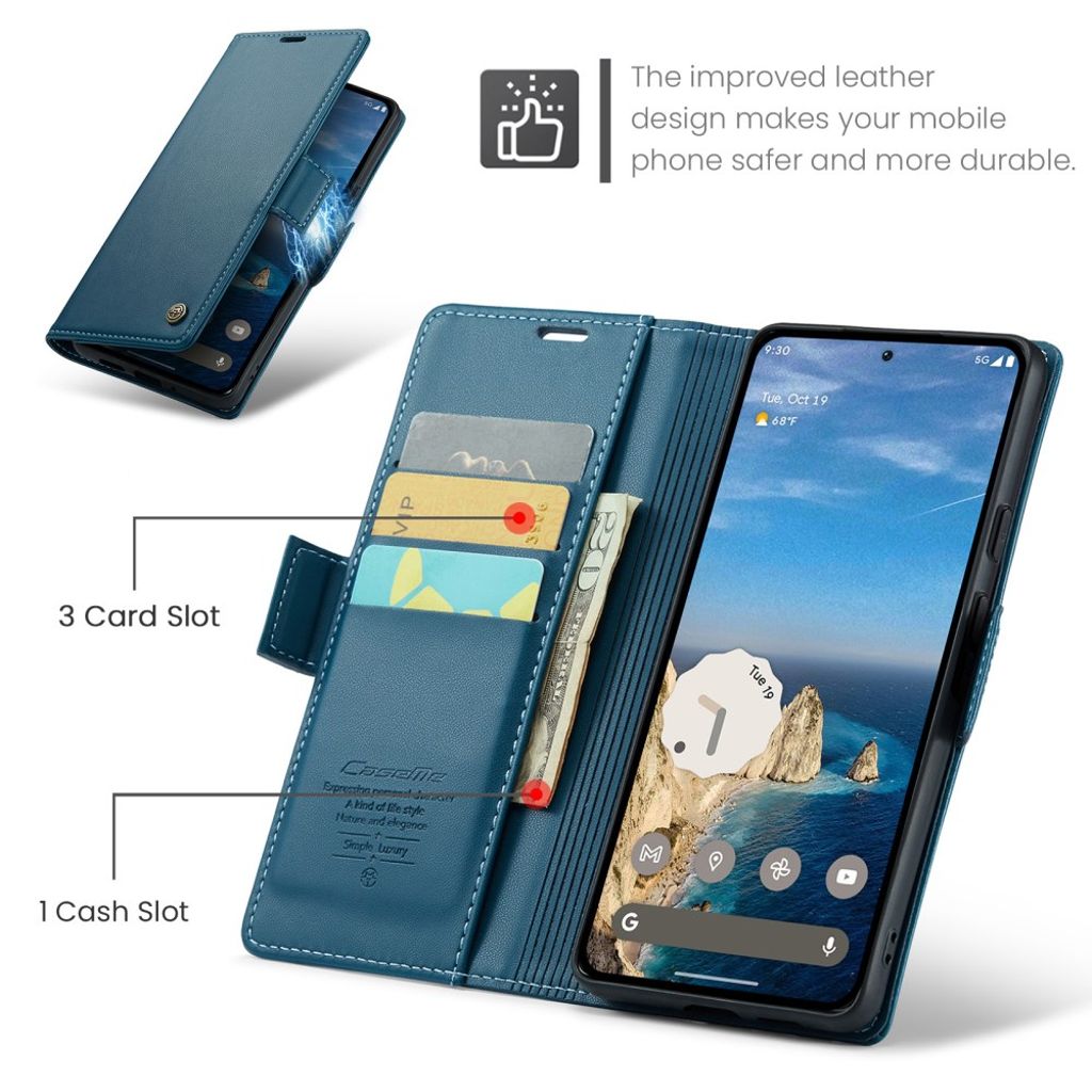 CASEME Google Pixel 10 Pro / 10 / 9 Pro / 9 Kotelo Korttipaikka - Sininen