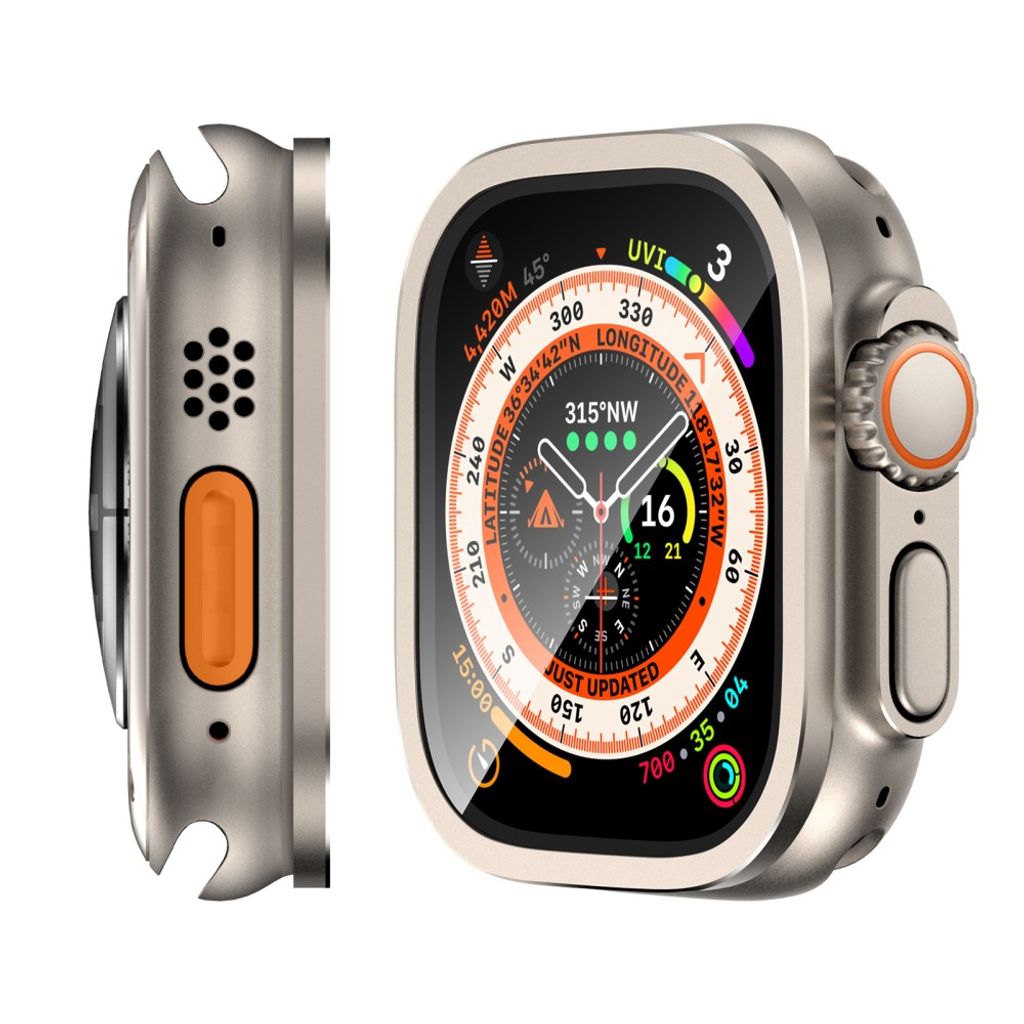 Apple Watch Ultra 3/Ultra 2/Ultra 49 mm skjermbeskytter i herdet glass – grå