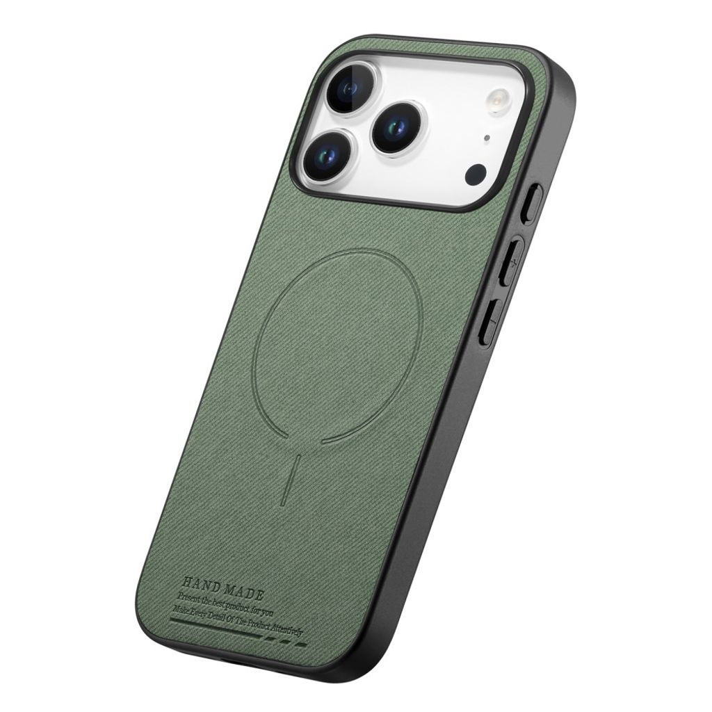 iPhone 17 Pro Max MagSafe-cover med tekstil-look – grøn