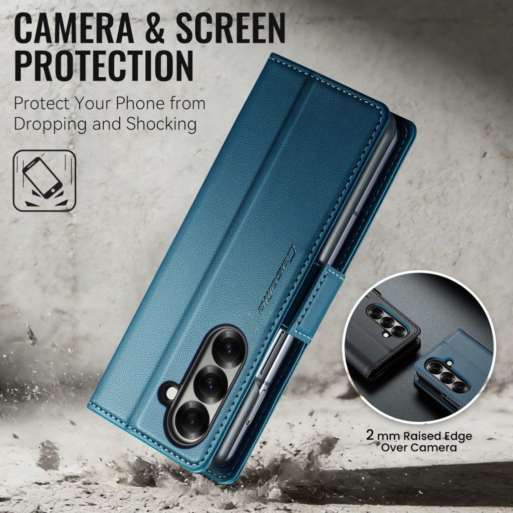 CASEME Samsung Galaxy Z Fold8 Ultra Flip Cover med RFID blokering - Blå