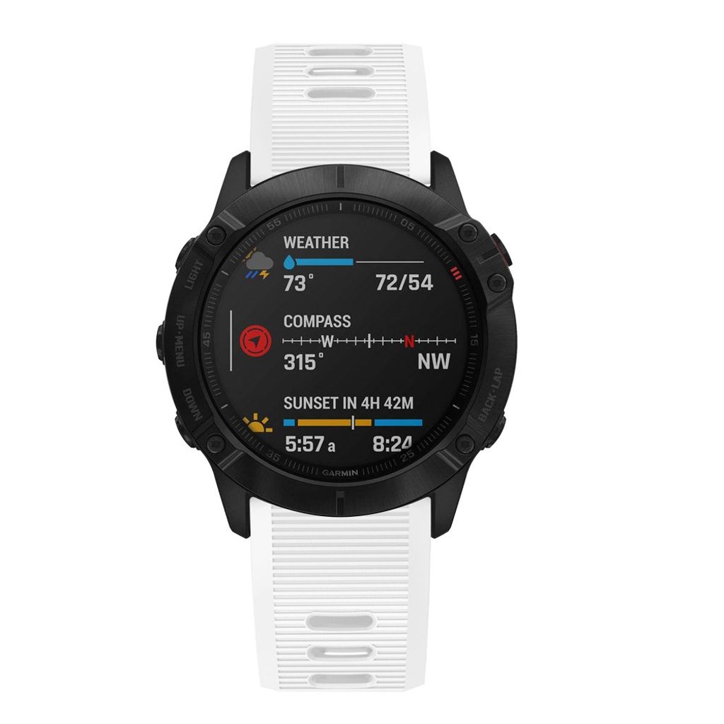 Garmin Fenix 7X/6X/5X etc. Urrem med Metalspænde - Hvid