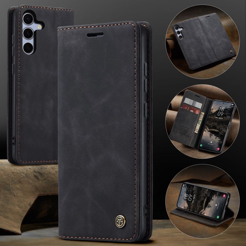 CASEME Samsung Galaxy S25 FE Plånboksfodral med Kortfack - Svart