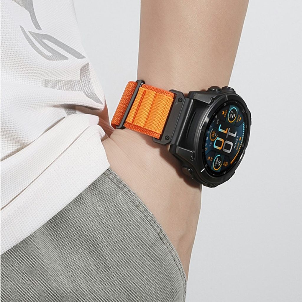 Garmin Fenix 8 Pro/Quatix 8/Tactix 8 47mm Nylon Sport Klockarmband - Mörkgrå