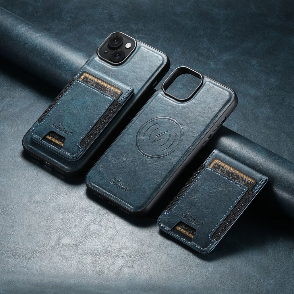 SUTENI iPhone 13 MagSafe Wallet Case Card Holder Kickstand - Blue