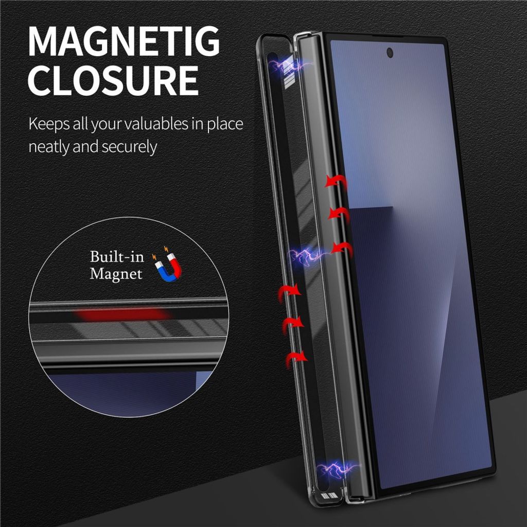 Samsung Galaxy Z Fold8 Ultra MagSafe Kuori PU-nahkaa - Harmaa