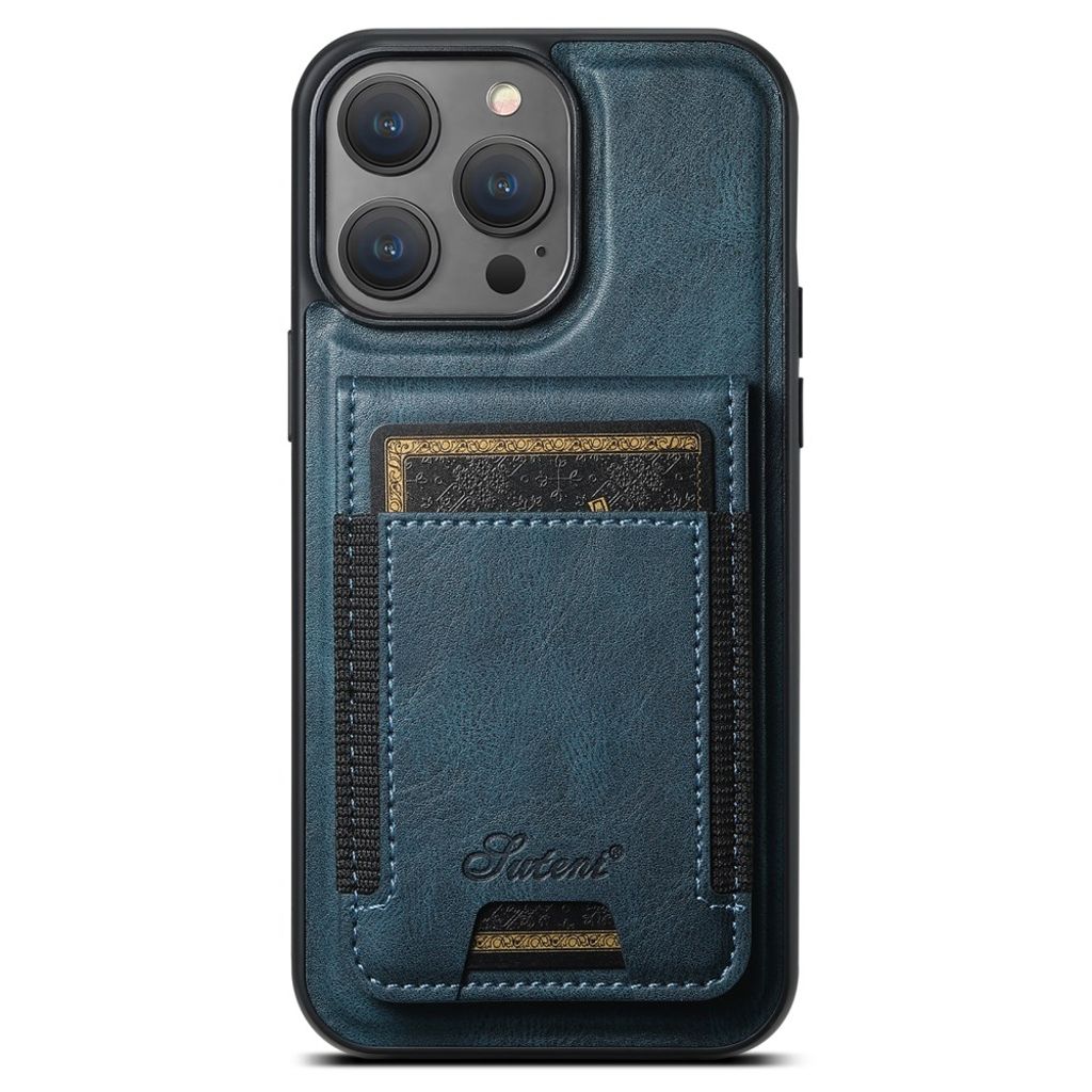 SUTENI H17 iPhone 13 Pro Lompakkokuori MagSafe Kortin Haltijalla – Sininen