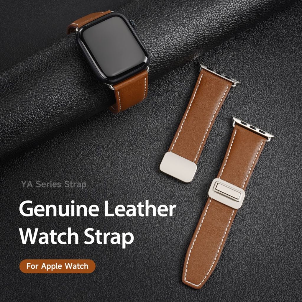 DUX DUCIS YA Series Apple Watch 42/44/46/49mm Urrem i ægte læder - Brun