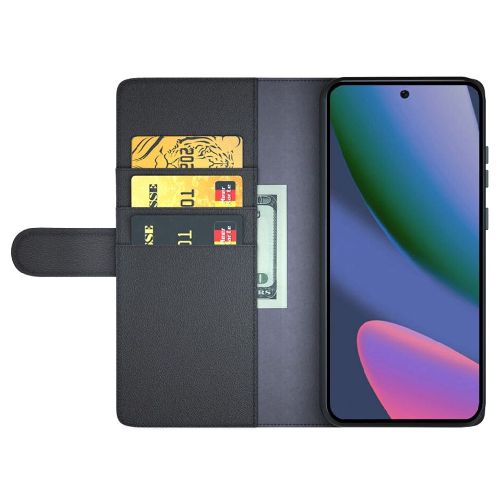 Google Pixel 11 Pro XL Plånboksfodral Äkta Läder - Svart