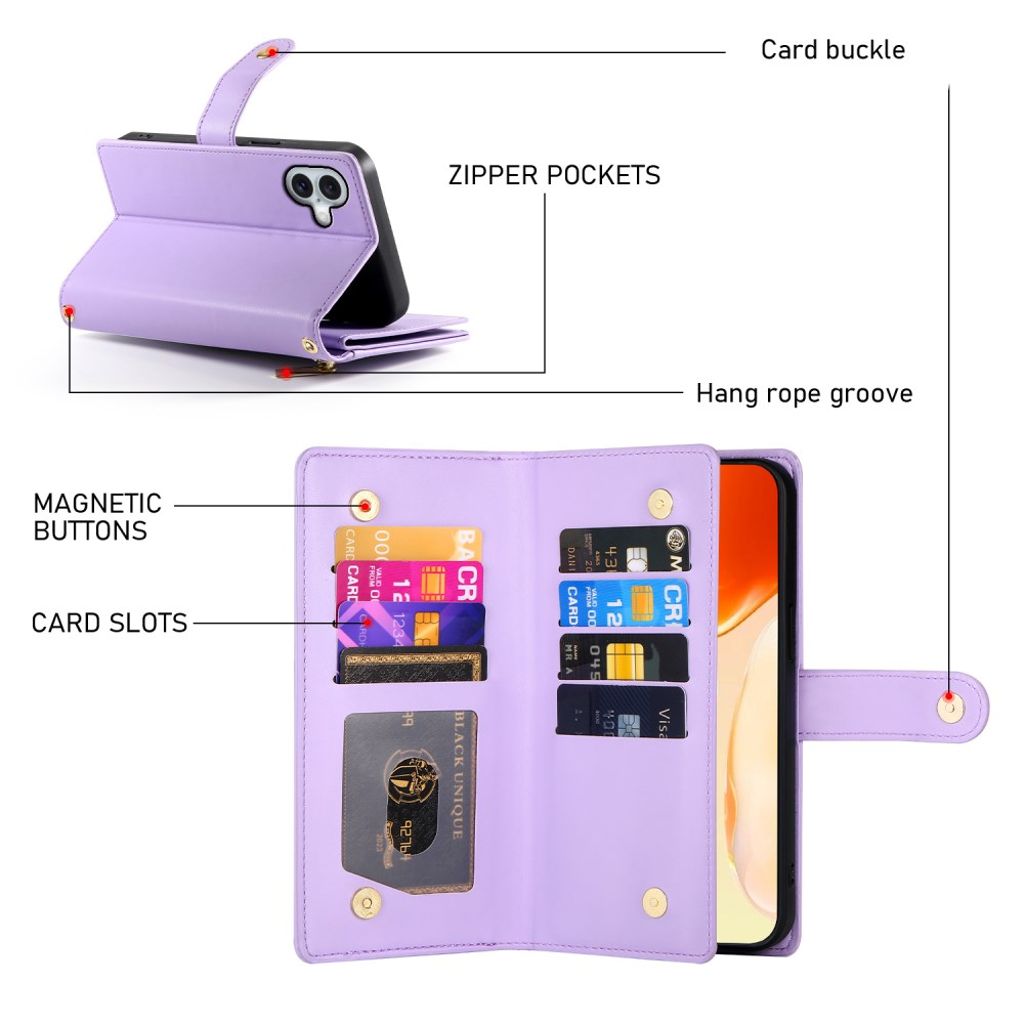 iPhone 17 Lompakkokotelo Kantohihna - violetti