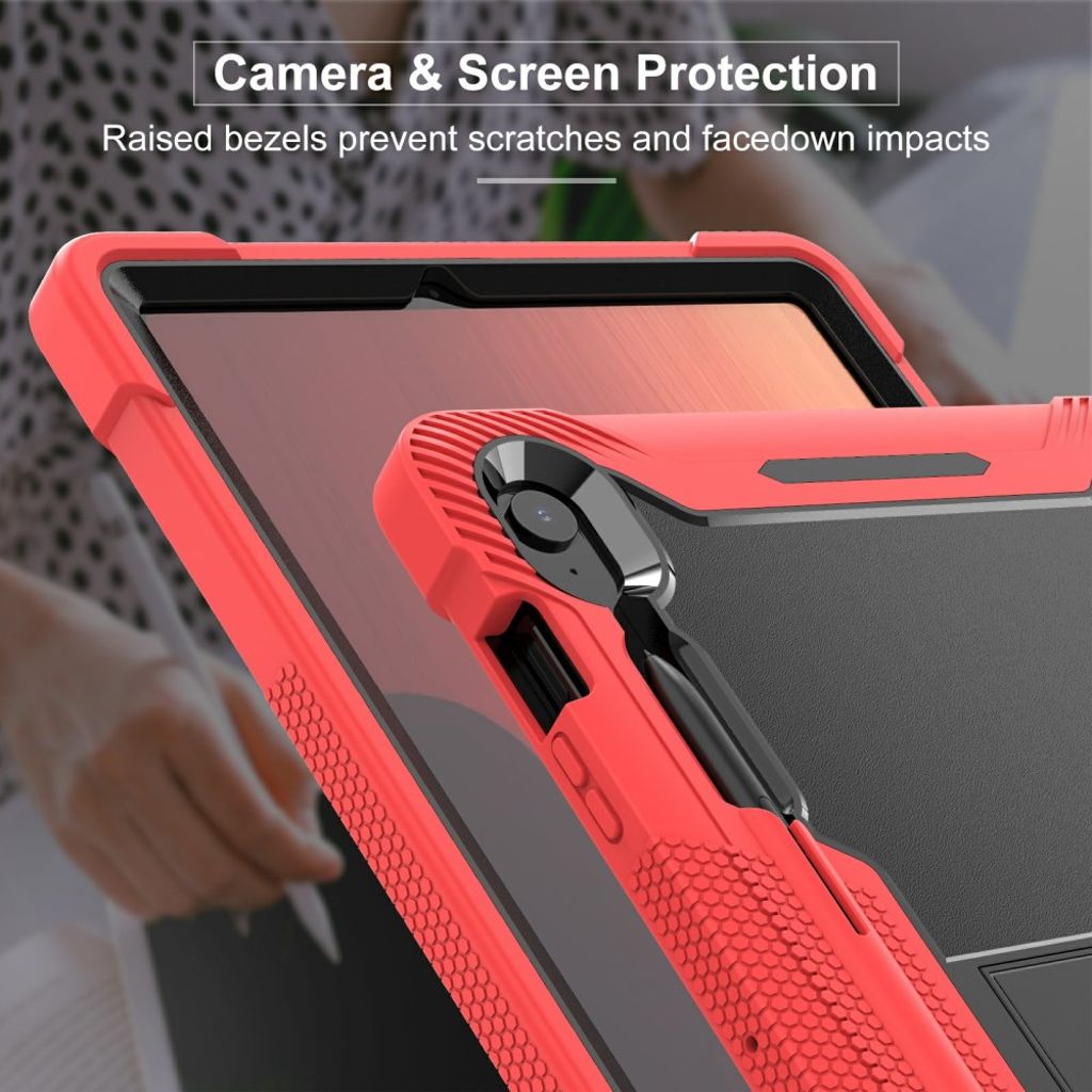 Samsung Galaxy Tab S10 FE Plus Case with Stand - Red