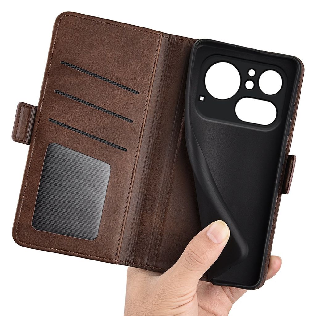 Nothing Phone (4a) Pro Lommeboketui PU-lær Kortholder - Brun