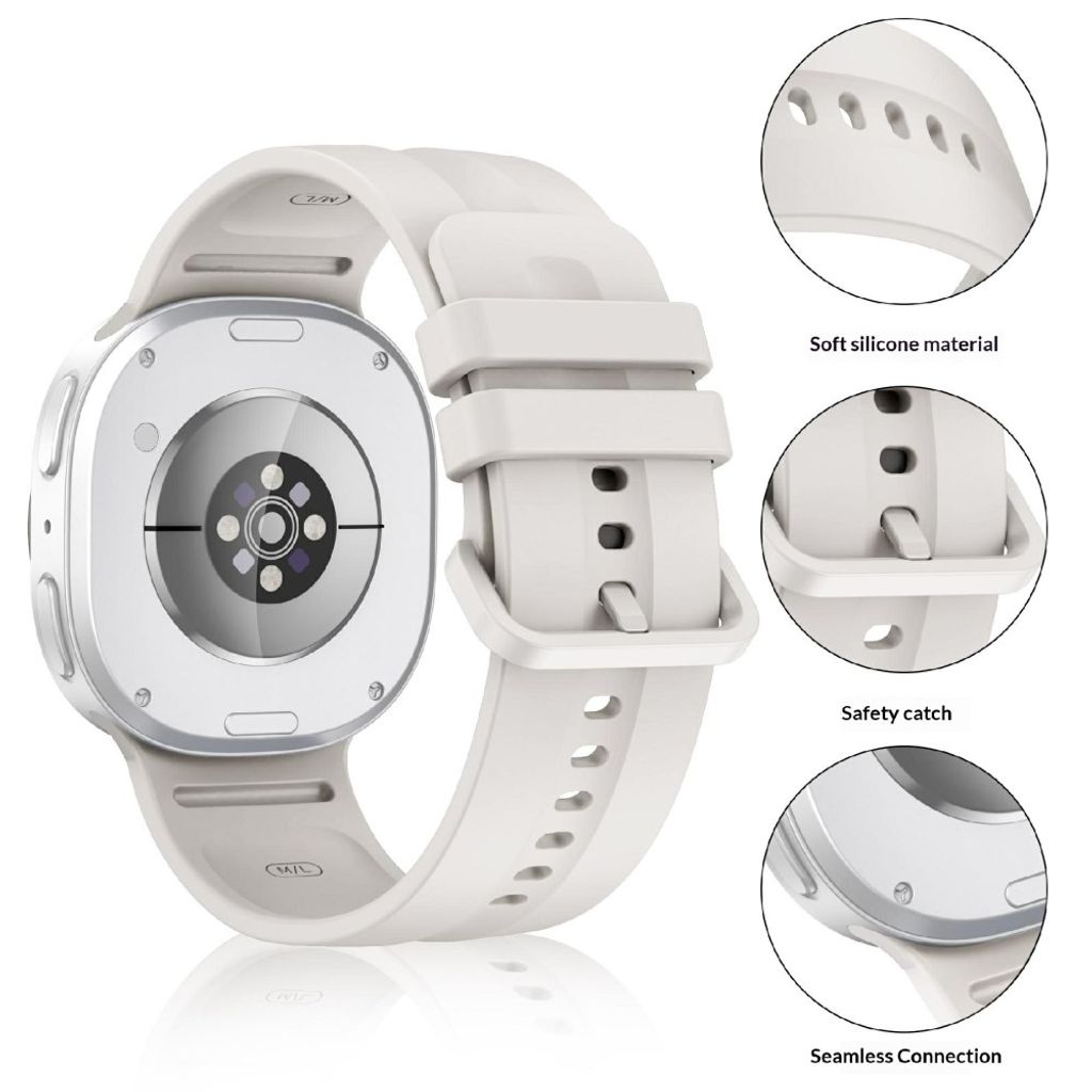 Samsung Galaxy Watch9/8/8 Classic Ensfarget silikon klokkerem S - Starlight