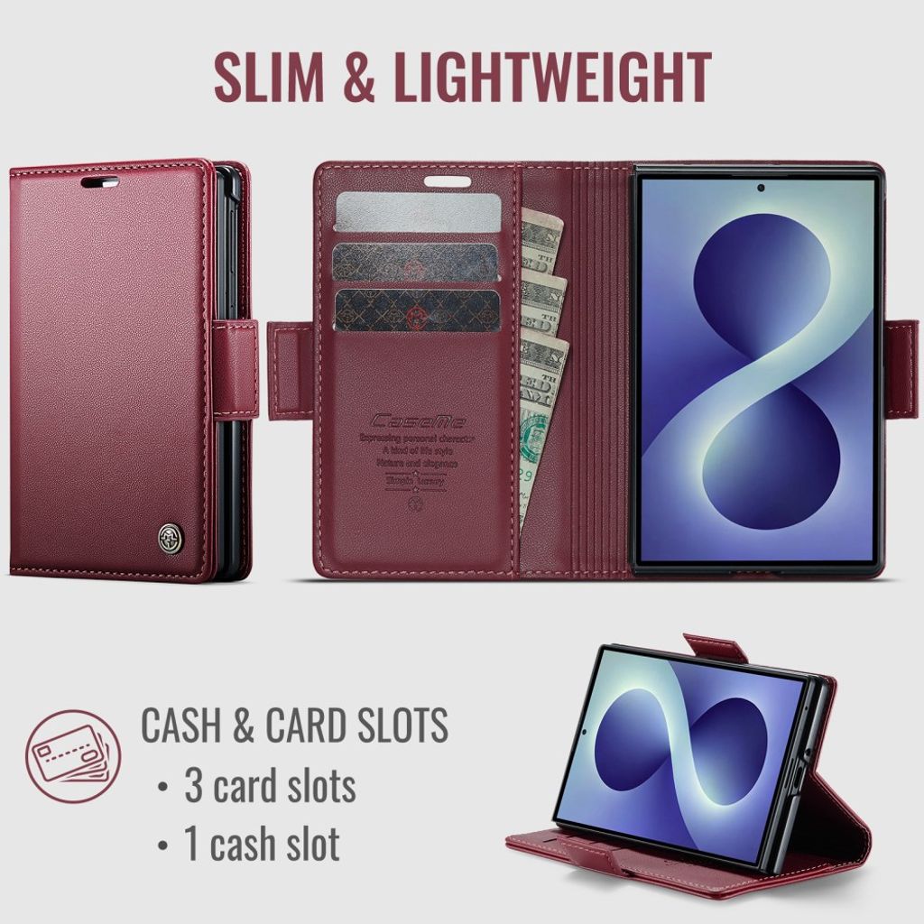 CASEME Samsung Galaxy Z Fold8 Flip Cover med RFID blokering - Rød