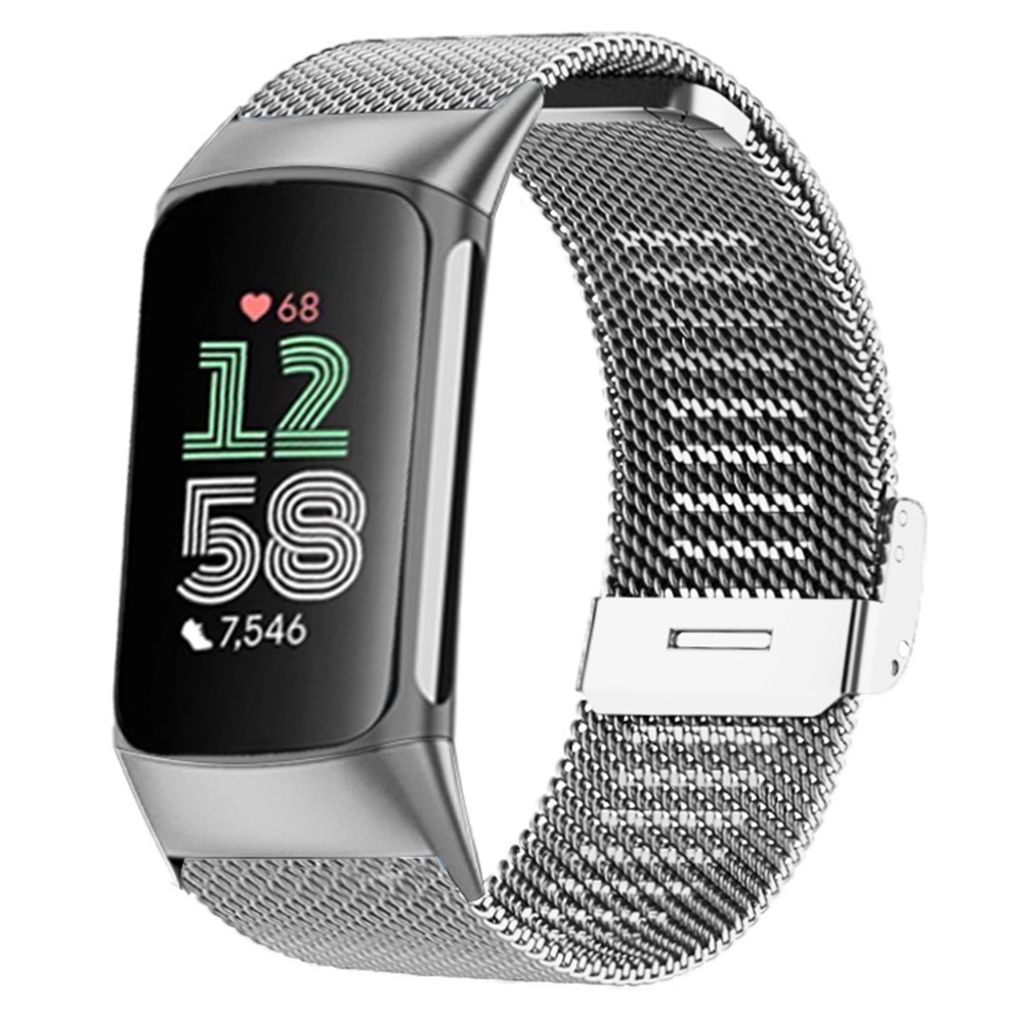 Fitbit Charge 6/5 Klokkereim i metall - Sølv
