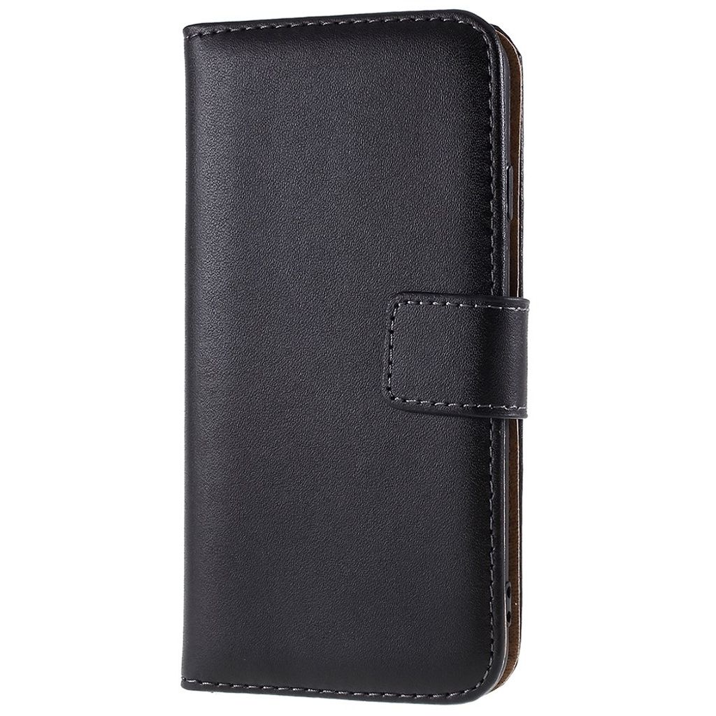 iPhone 8/7/SE (2020)/SE (2022) Plånboksfodral i Äkta Läder – Svart