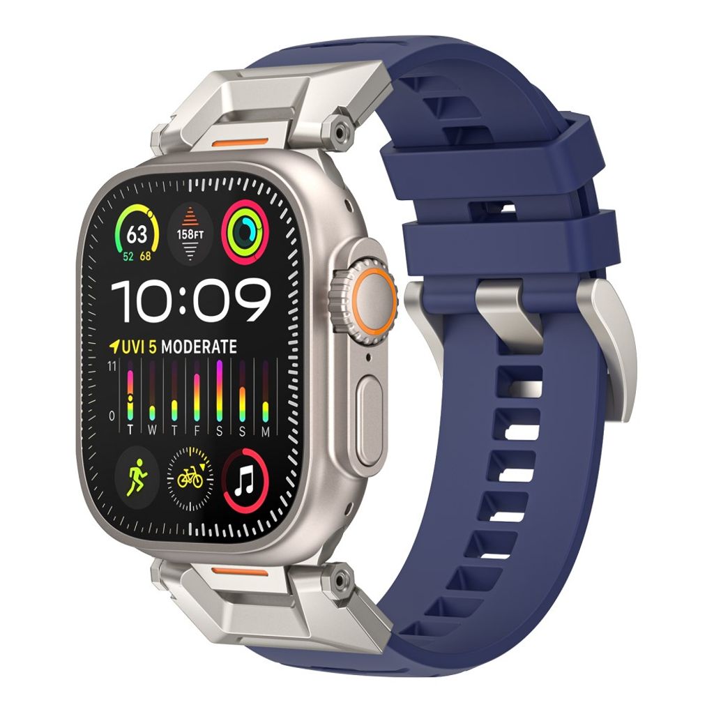 AHASTYLE WE30 Apple Watch 49/46/44/42mm Klockarmband i Fluorgummi - Blå