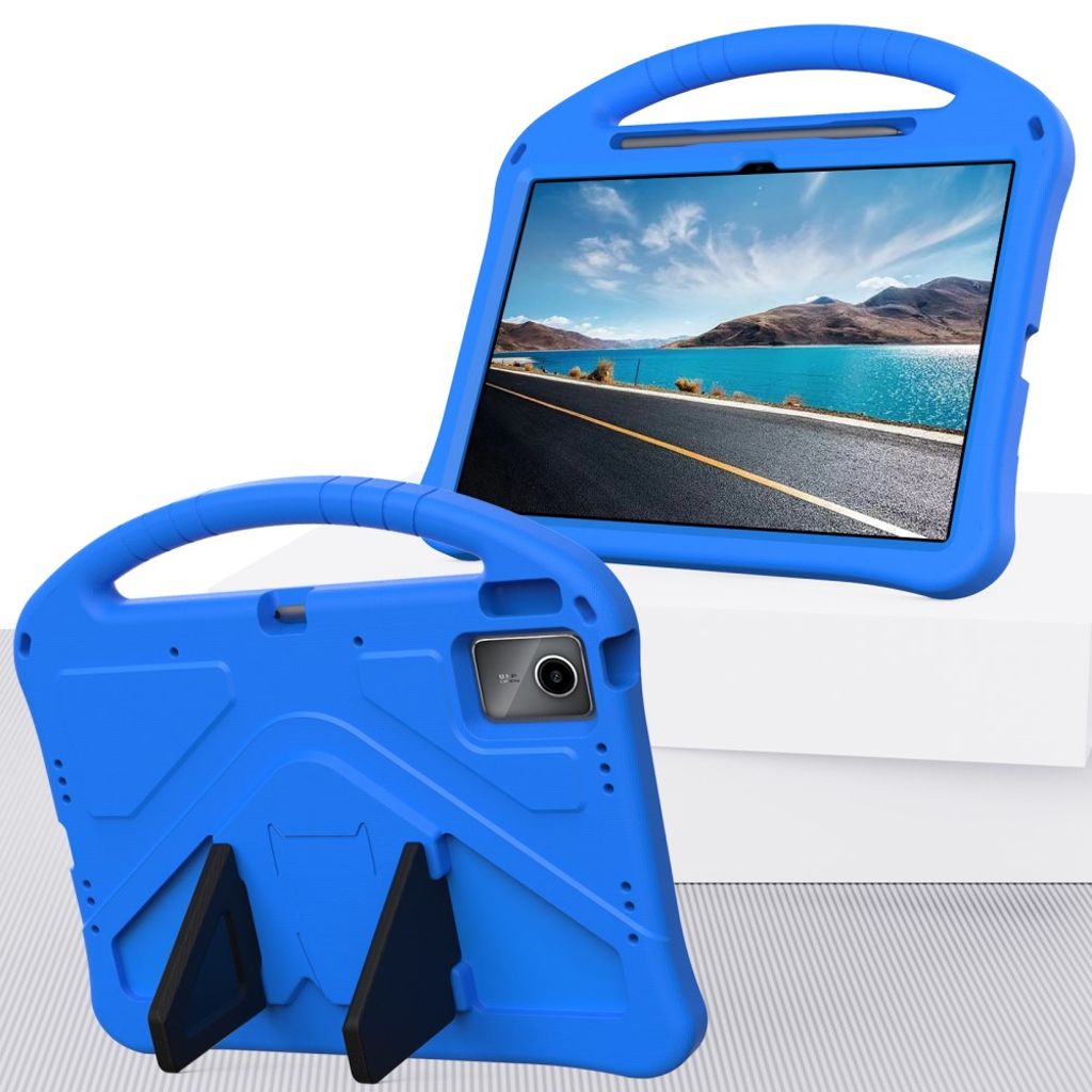 Lenovo Idea Tab Plus Deksel med Stativ og Håndtak – Blå