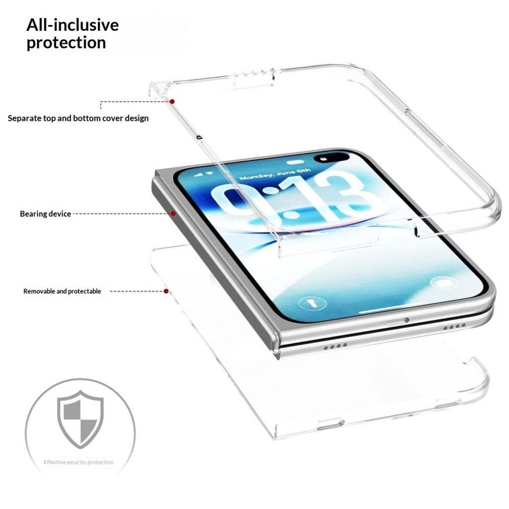 iPhone Fold Cover Anti-Drop - Gennemsigtig