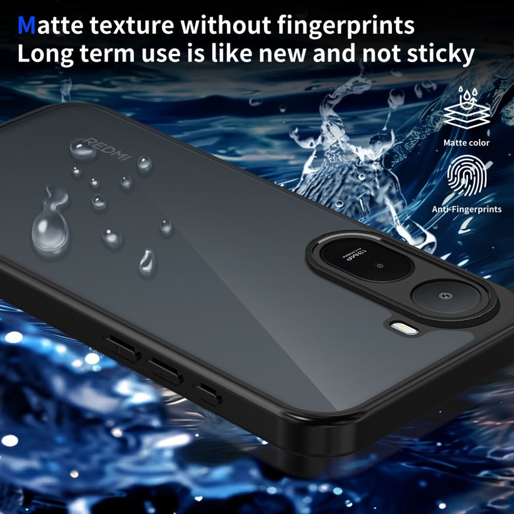 Xiaomi Poco C85x 5G/Redmi A7 Pro Skal - Transparent Svart