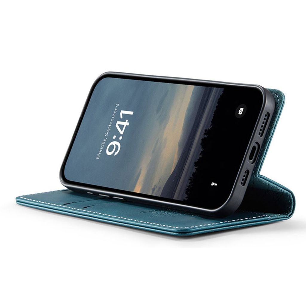 CASEME iPhone 16e Plånboksfodral RFID-blockerande med Stativ – Grön