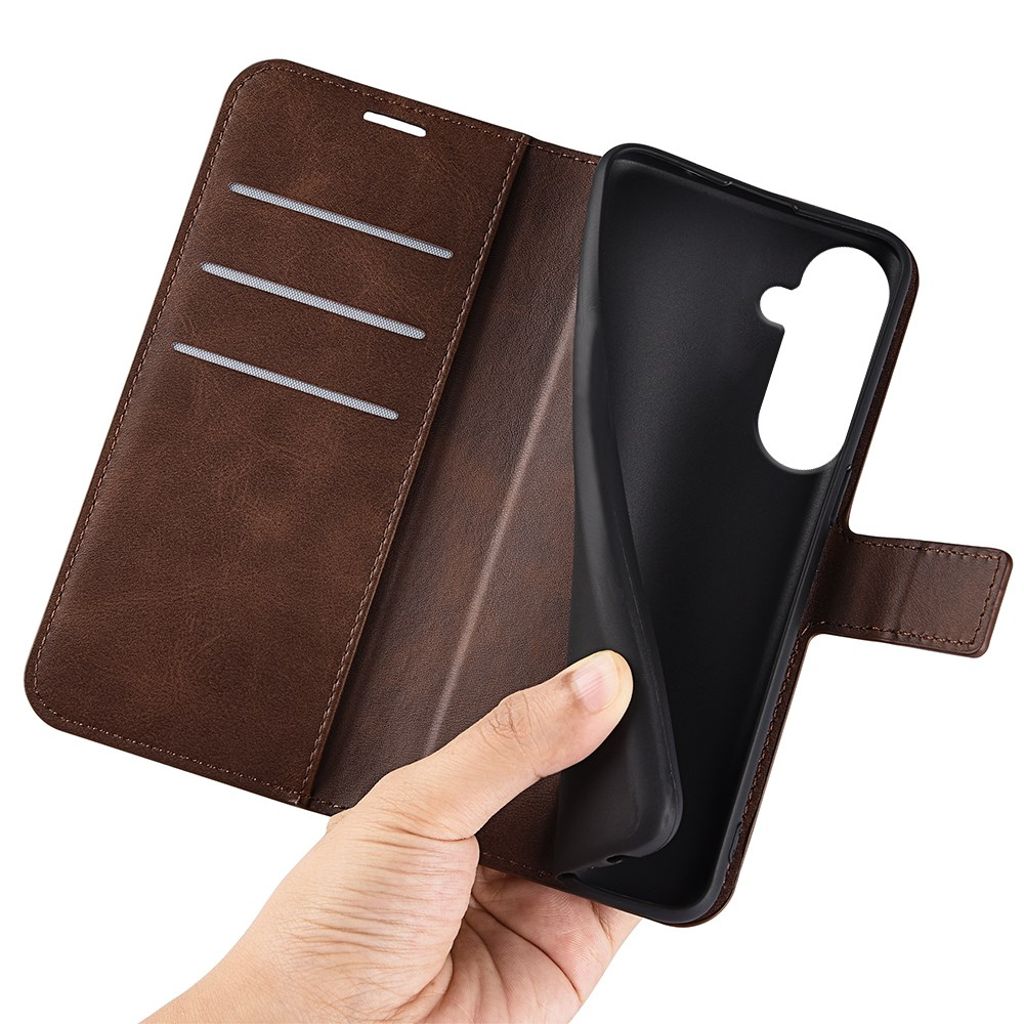 Samsung Galaxy S26 Plus Lommeboketui Stativ – Brun