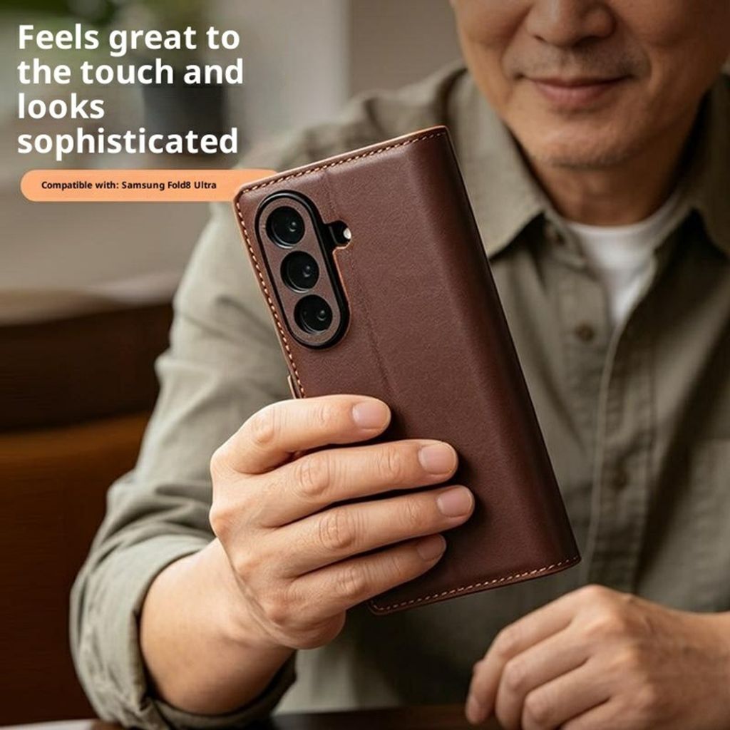 QIALINO Samsung Galaxy Z Fold8 Ultra Flip cover i ægte læder - Grøn
