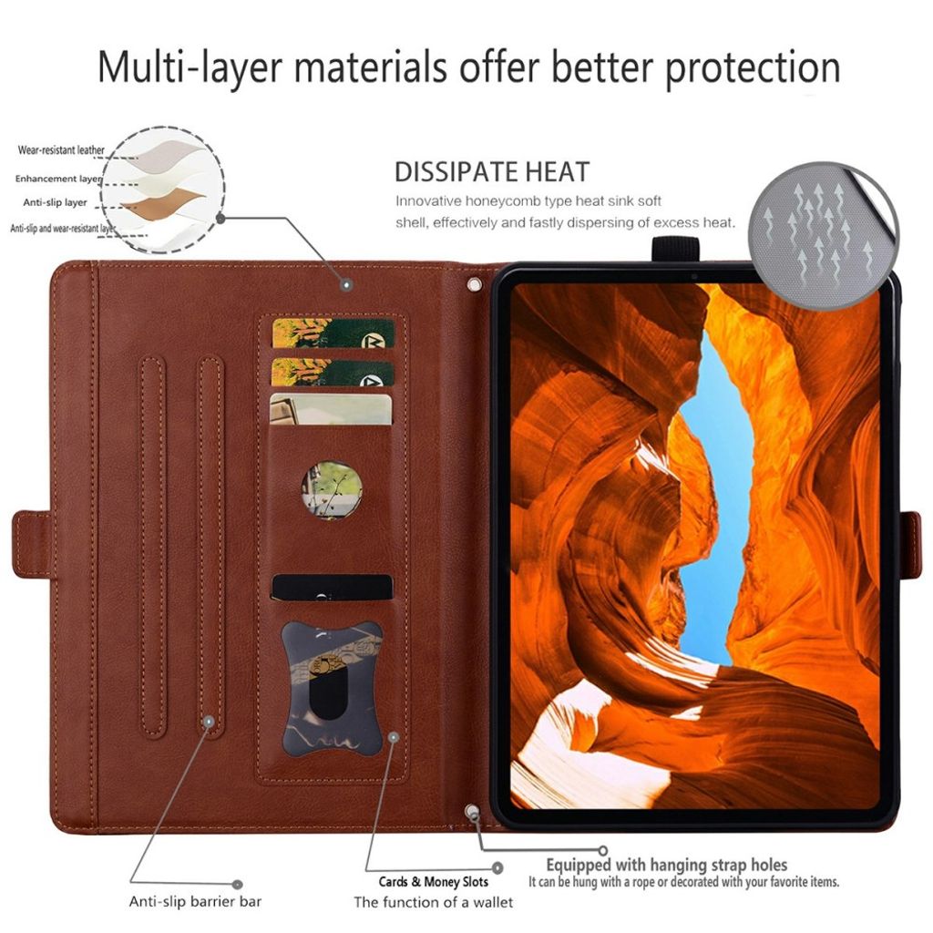 Flip Cover til OnePlus Pad 4/3 Pro/2 Pro Oppo Pad 5 Pro/4 Pro – Brun