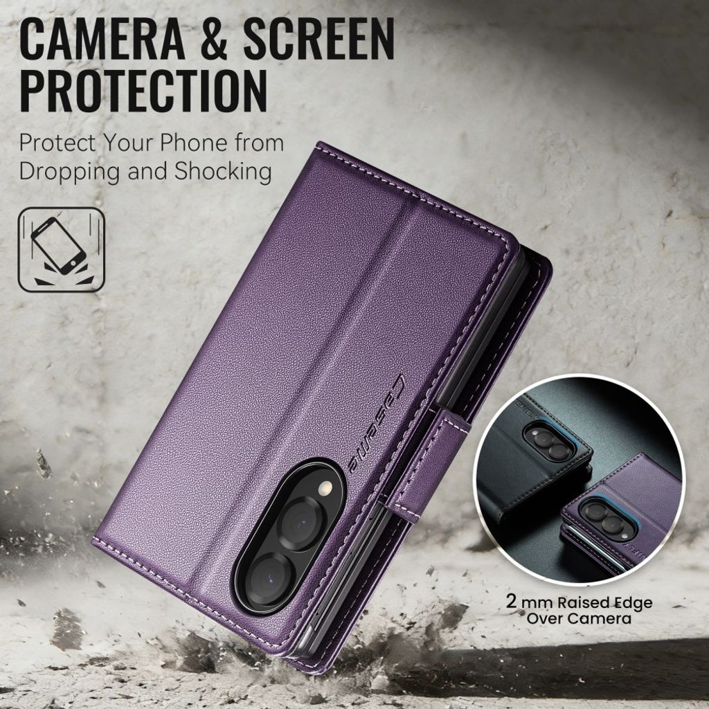 CASEME Samsung Galaxy Z Fold8 Flip Cover med RFID blokering - Lilla