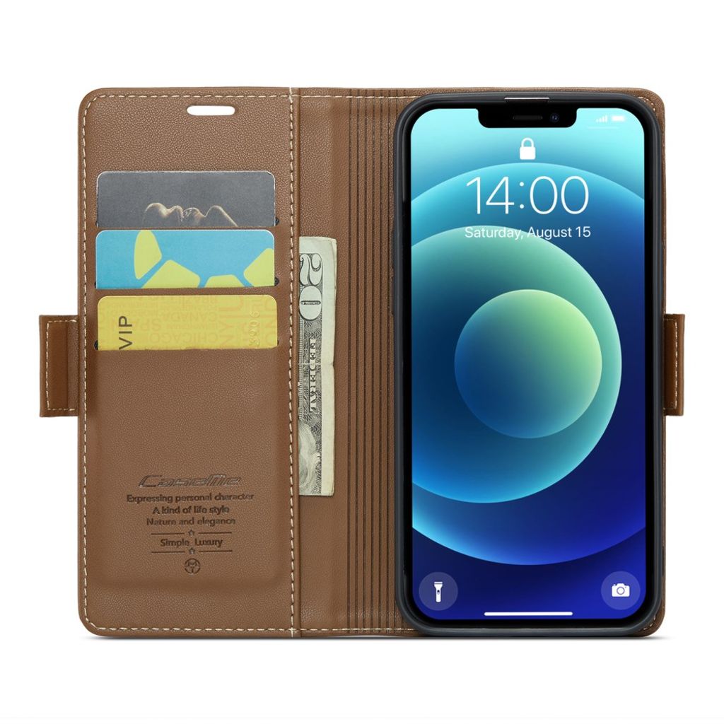 CASEME iPhone 12 / 12 Pro Etui med Kortplads - Brun