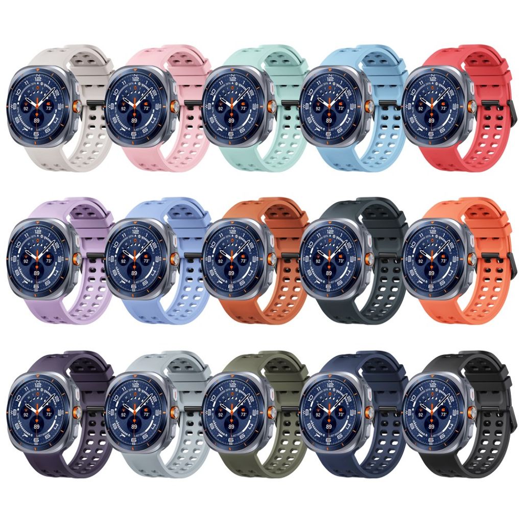 Samsung Galaxy Watch9/8/8 Classic silikon klokkerem med dobbel spenne - Blå