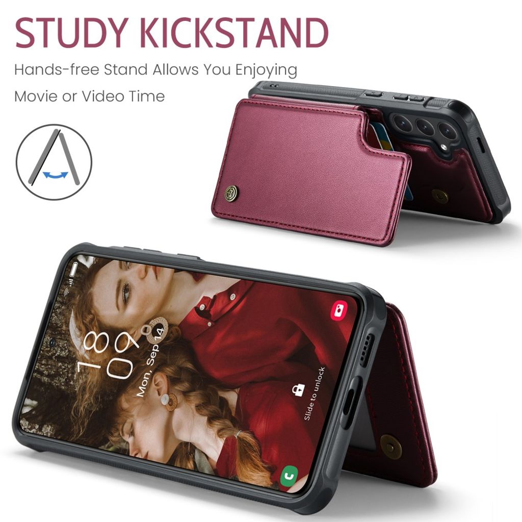 CASEME Samsung Galaxy S25 FE Skal med Plånbok - Röd
