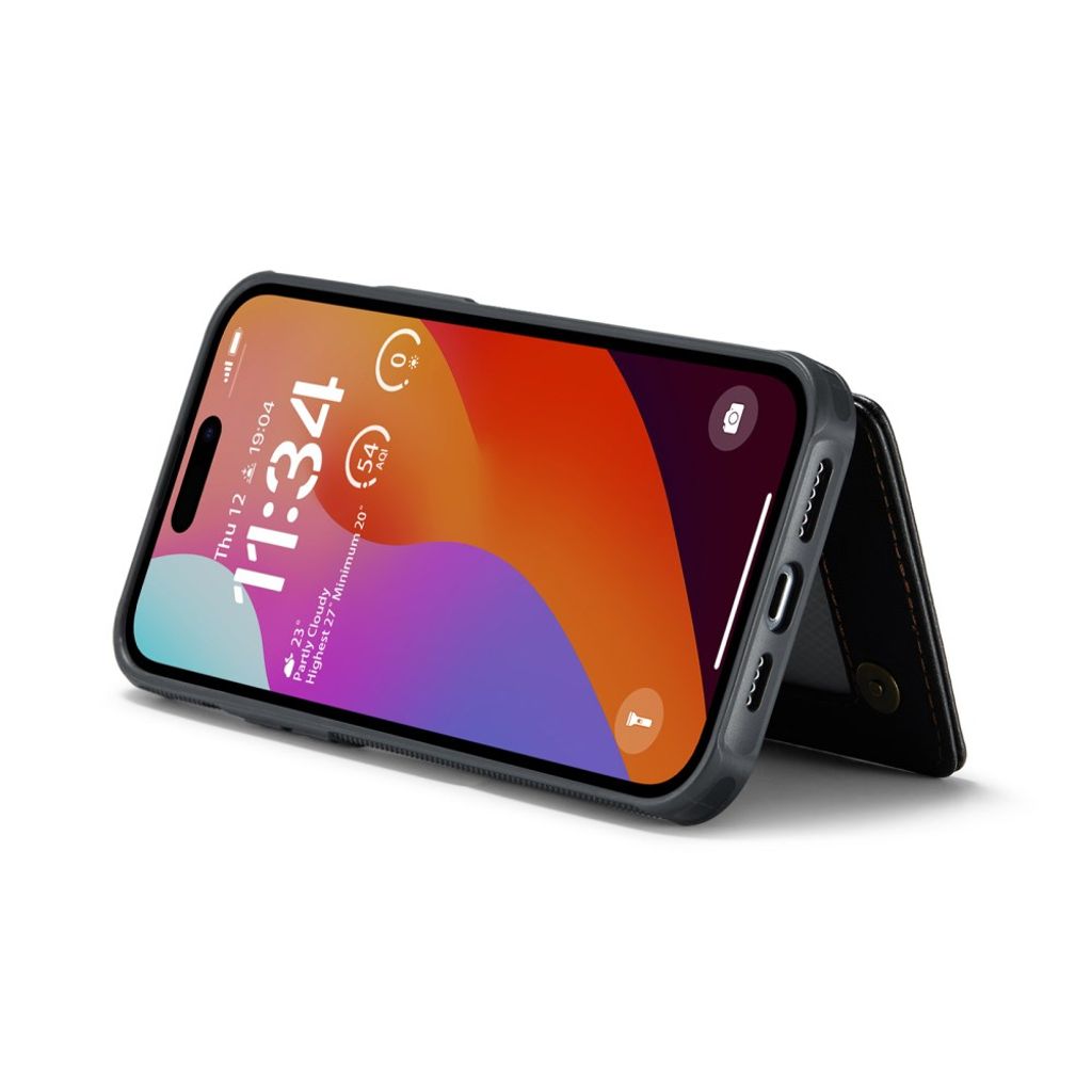 CASEME iPhone 16 Pro Lommebokdeksel RFID-blokkerende kortspor – Svart