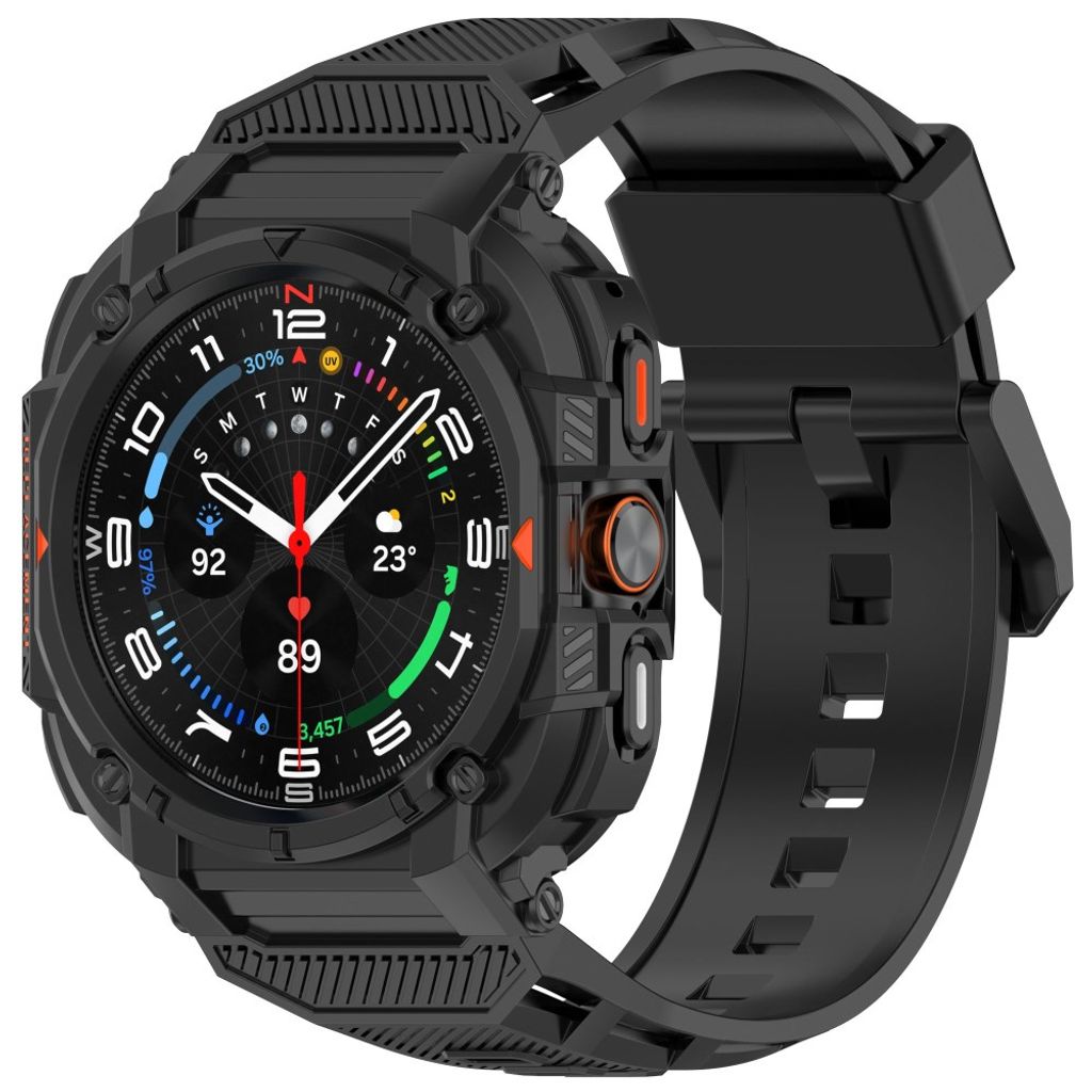 Samsung Galaxy Watch Ultra/Ultra2 silikon klokkerem med deksel - Svart