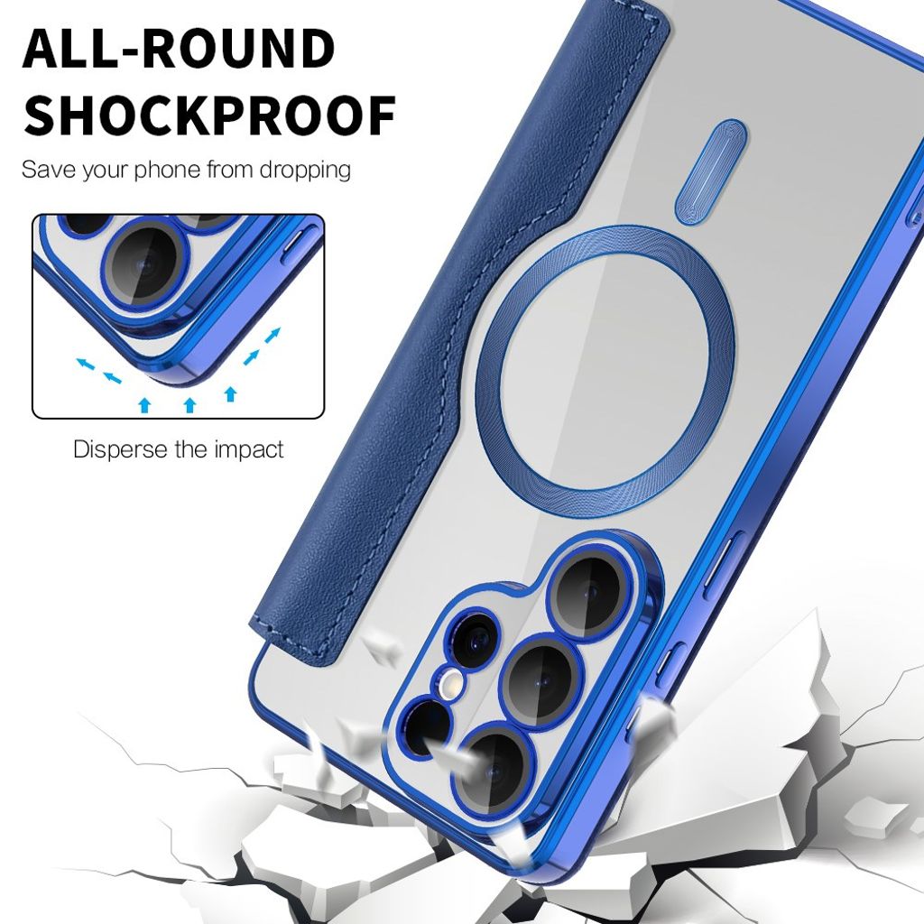 Samsung Galaxy S26 Ultra Plånboksfodral MagSafe RFID Korthållare - Blå