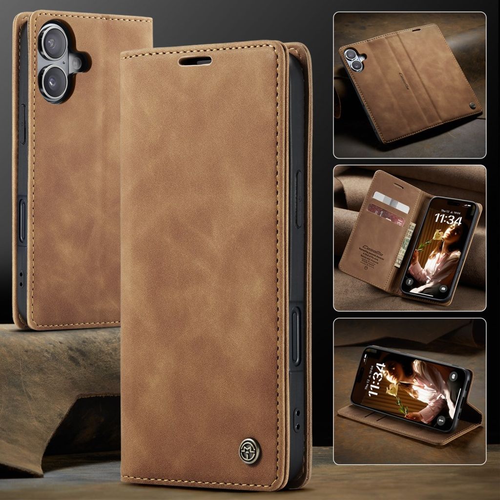 CASEME iPhone 17 Plånboksfodral med Kortfack - Brun